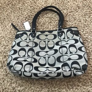 Coach purse, black and gray